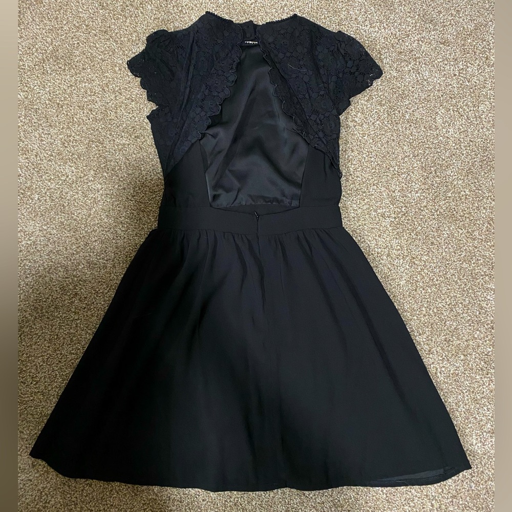 Open back black dress